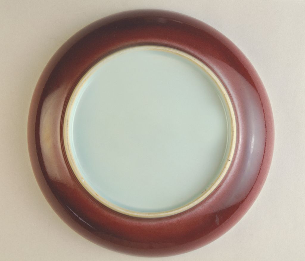 图片[2]-Bright red glazed plate-China Archive